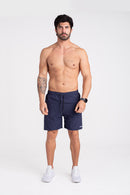 Bermuda Tactel Elastano com Zíper - Azul