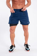 Shorts Dry-Fit 2 em 1 - Azul