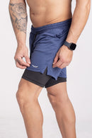 Shorts Dry-Fit 2 em 1 - Azul
