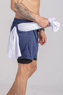 Shorts Dry-Fit 2 em 1 - Azul