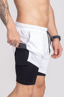 Shorts Dry-Fit 2 em 1- Branco
