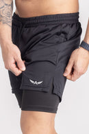 Shorts Dry-Fit 2 em 1 - Preto